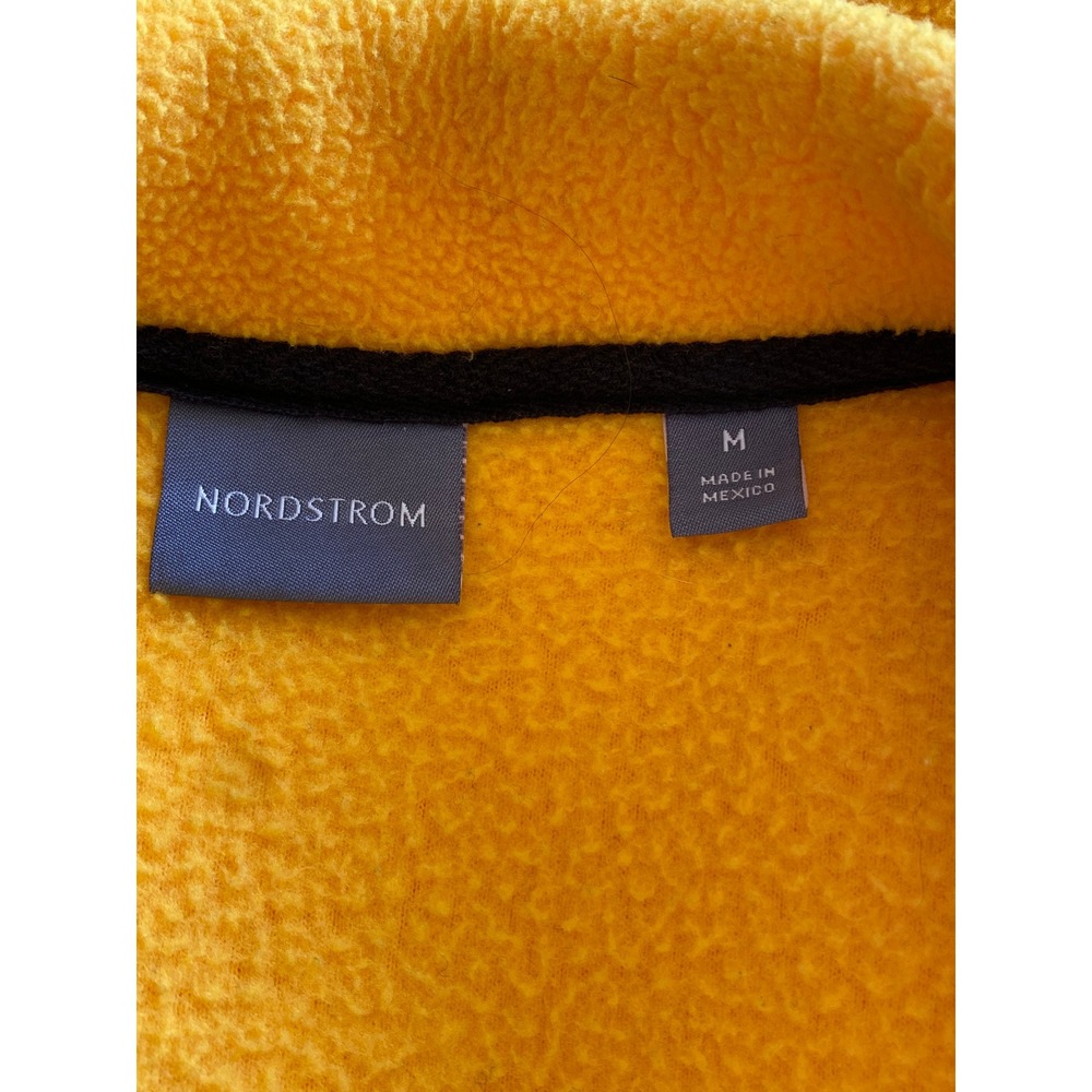 Nordstrom Mens Fleece Vest Size Medium Yellow Full Zip Fisherman Preppy Nautical - Picture 5 of 7